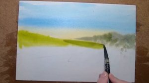 Пейзаж акварелью