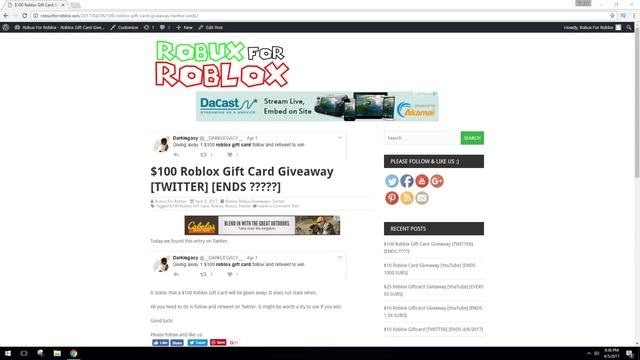 Robux for Roblox - $100 Roblox Gift Card Giveaway located! смотреть онлайн