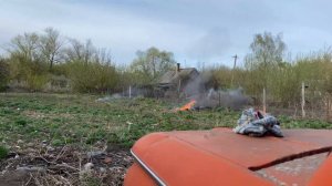 Взрыв болончика, прилет почти в меня