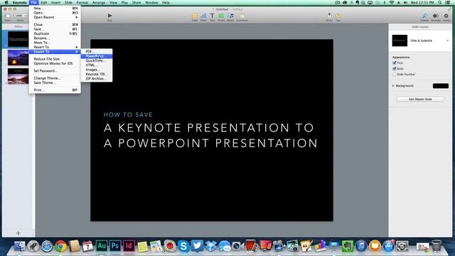 How To Save A Keynote File As A PowerPoint Presentation - Keynote Tutorial