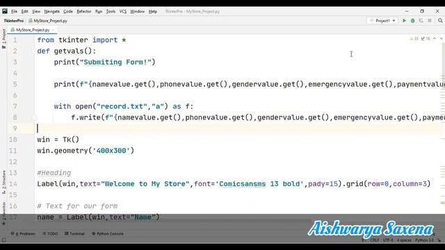 #13 - MyStore Project Using Tkinter - Python GUI Module - Tkinter Series