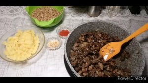 Пшеничная каша с мясом и картофелем