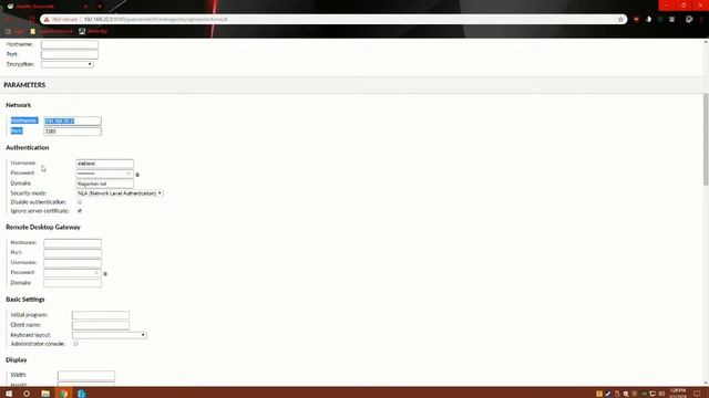 Guacamole Configure RDP session settings смотреть онлайн