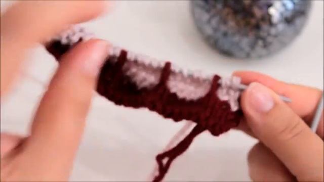 Многоцветный узор спицами. Multicolor knitting pattern.