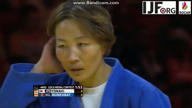 World Judo Championship 2017, Gold medal fight -48 kg, TONAKI Funa (JPN)-MUNKHBAT Urantsetseg (MGL) смотреть онлайн