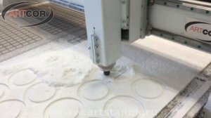 Фрезеровка выборка искусственного камня на фрезерном станке Арткор