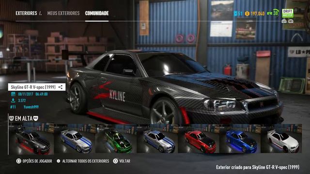 NFS Payback - Customization: Nissan Skyline GT-R V.Spec (1999) смотреть онлайн