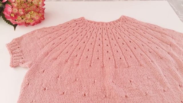 Ажурная летняя кофта/ Кофта на круглой кокетке/ Посидим повяжем