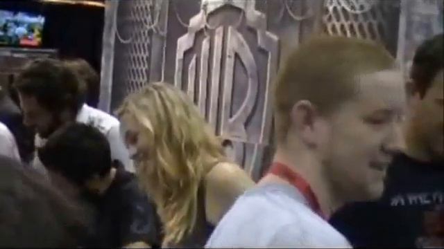 Zachary Levi, Joshua Gomez, & Adam Baldwin Play Lego Rock Band at WB's 2009 Comic-Con Booth