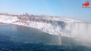 Ниагарский водопад покрылся льдом из-за морозов