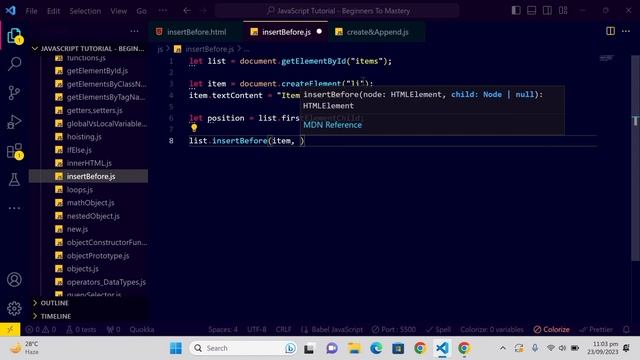 JavaScript DOM Tutorial: Mastering insertBefore() Method | Practical Examples | Hindi/Urdu