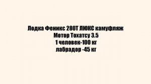 ЛОДКА ФЕНИКС 280Т ЛЮКС (камуфляж)+ мотор Тохатсу 3.5