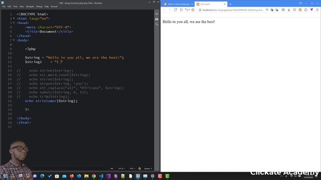 011 - PHP String Functions | PHP Tutorial for Beginners Full Course