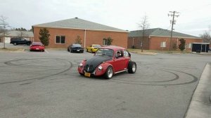 Insanely loud rotary VW beetle doing testing launch control