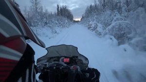 Arctic Cat M1100 Turbo driving 100 km/h on a railroad