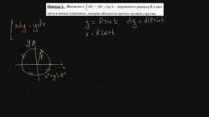 Криволинейный интеграл 2 рода. Тригонометрическая замена