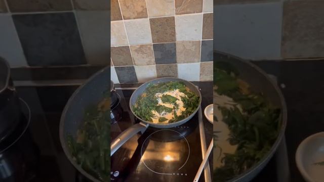 Spinach soup with poached eggs? #cooking