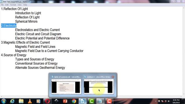 Creating a Table of Contents in Libreoffice writer || How to insert Table of Contents in Libreoffic