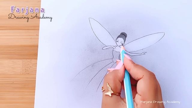 Fairy Dream scenery - step by step Pencil Sketch || How to Draw a Beautiful Fairy || peri çizimi смотреть онлайн