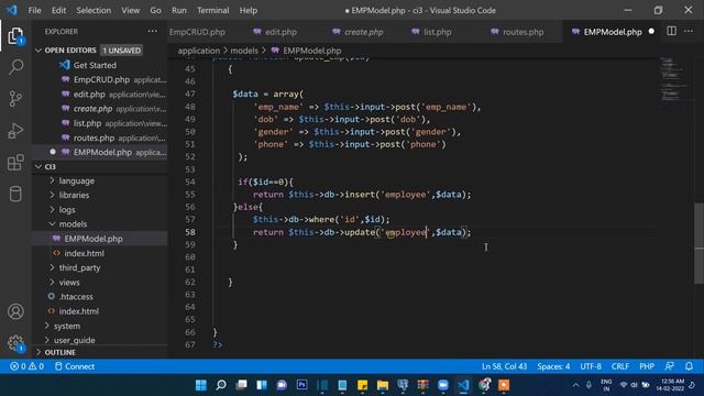 4 .Insert Update Delete using  CodeIgniter  and PostgreSQL | CodeIgniter PostgreSQL CRUD
