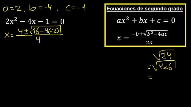 2x^2-4x-1=0 . Ecuaciones cuadraticas 2x2-4x-1=0 aplicando formula general , x al cuadrado смотреть онлайн