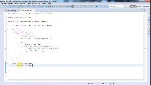 The Game Loop Thread: Practical Android Java Development Part 69 смотреть онлайн