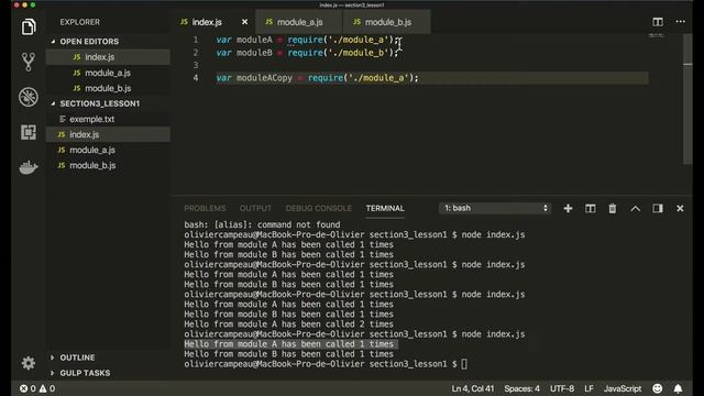 Using the require function in Node.js the right way