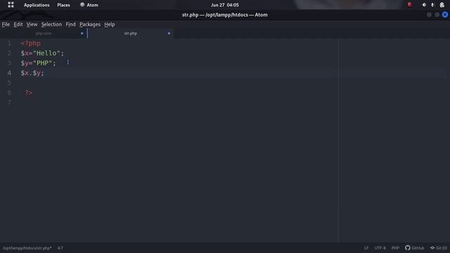 PHP String Operators Tutorial in Dari.