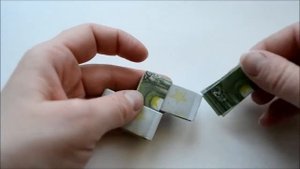 Money BRACELET EURO Origami Tutorial DIY Folded No glue and tape