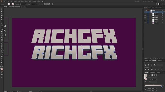 Minecraft 3D Text Effect in Adobe Illustrator смотреть онлайн