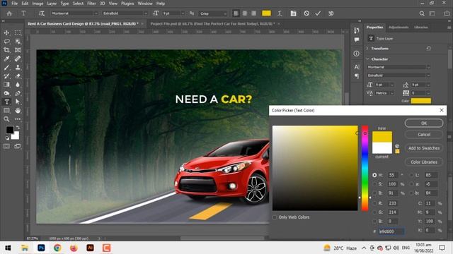 Rent a Car Business Card Design from A to Z Tutorial in Photoshop смотреть онлайн