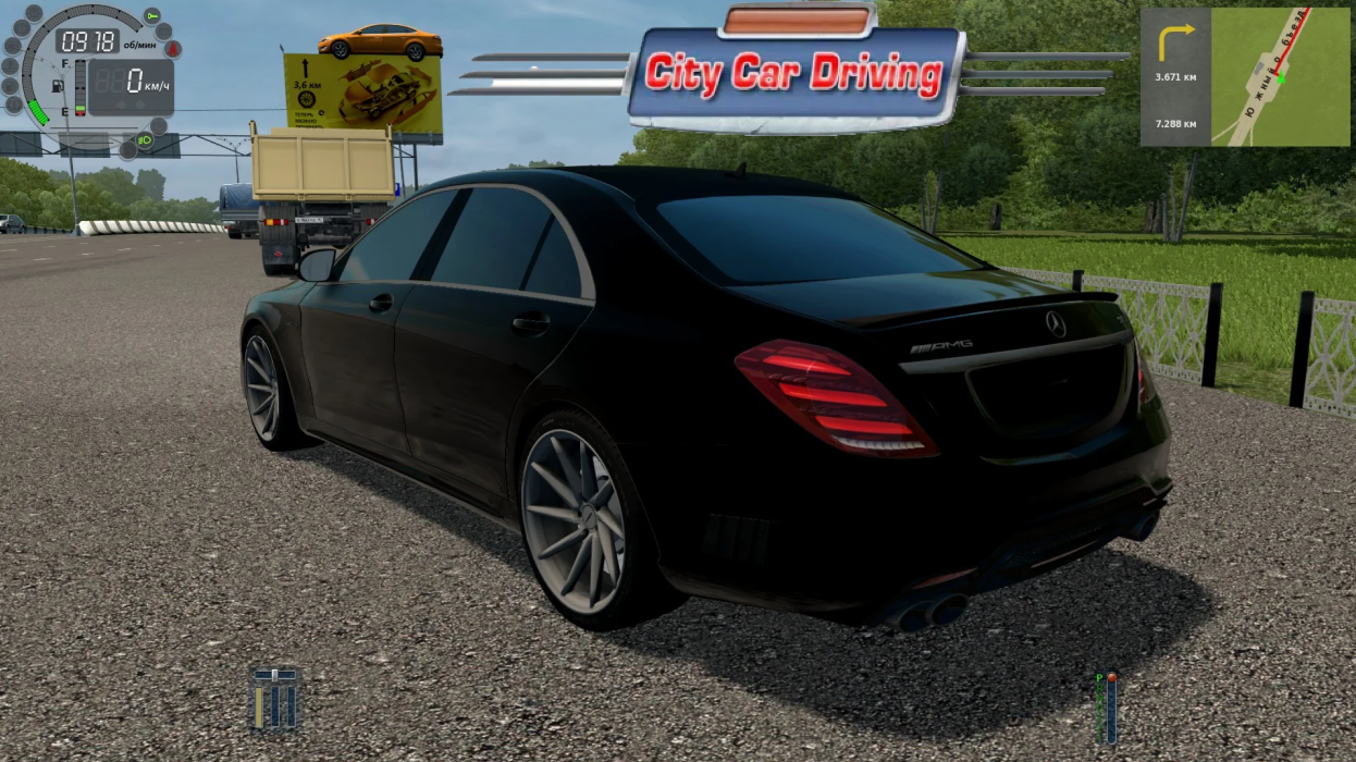 City Car Driving опасно гоняем на автомобиле Mercedes-Benz S63 AMG