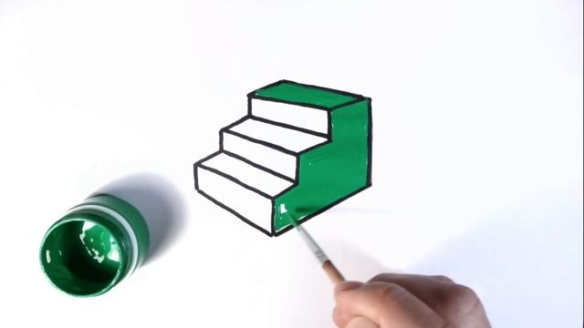 Как нарисовать ЛЕСТНИЦУ/Учим ЦВЕТА/Раскраска для детей/How to draw a stairs/МУЛЬТИРУМ