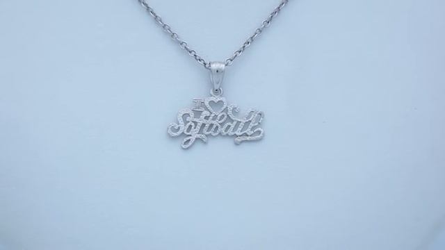 Rhodium-Plated 925 Sterling Silver I Love Softball Pendant - AZ10840SSDZ смотреть онлайн