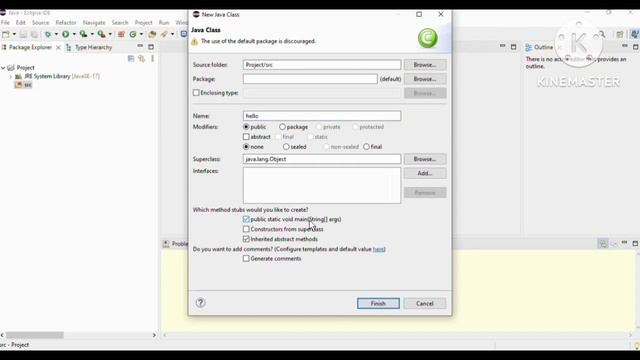 How to create a JAVA Project in Eclipse?