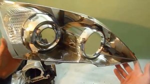 Авангард Honda CR V III тюнинг фар Установка светодиодных би линз