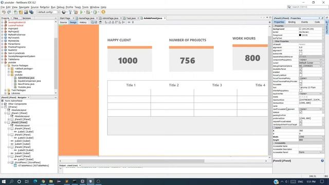 JAVA-How to design a simple dashboard UI using Swing and Java -Netbeans ||Unique Developer || 2021