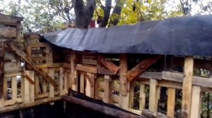 Сарай из поддонов 6 на 4 БЕЗ СТОЛБОВ БЕЗ ФУНДАМЕНТА 2й ярус поддонов