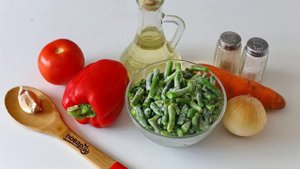 Тушеная зеленая фасоль