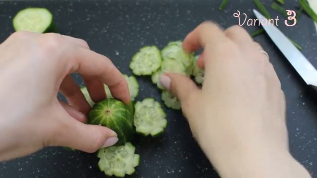 Идеи для украшений блюд ОГУРЦОМ. Украсить салат и блюдо огурцом. Нарезка из огурца и овощей