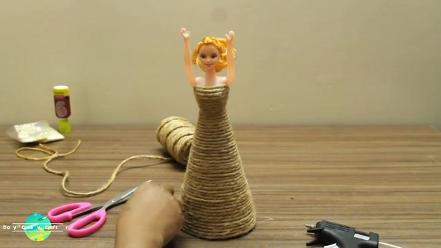 Trendy Warrior Princess Barbie Decoration Using Jute | Barbie Doll Decoration | DIY Doll Decoration смотреть онлайн