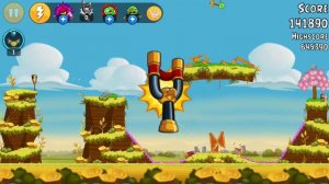 Angry Birds - Piggy Farm - Golden Egg Level 36 - Gold Star Walktrhough (With Power-Ups)