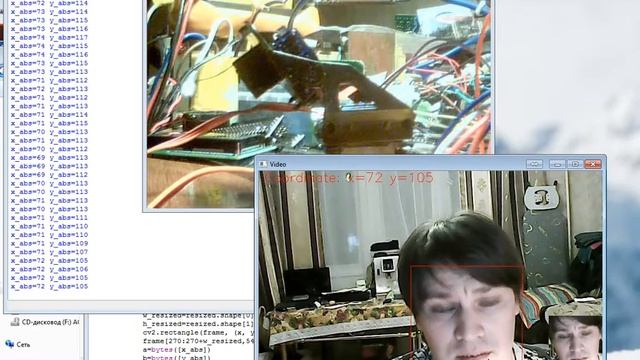 Arduino + Python +OpenCV - Web camera Face Tracking смотреть онлайн