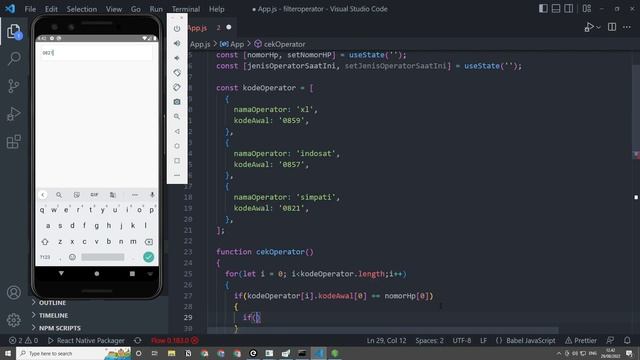 Cara Filter Nomor HP Sesuai Operator dengan React Native смотреть онлайн