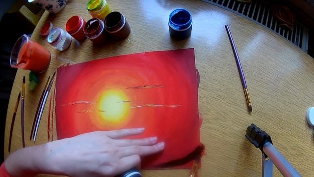 Как поэтапно нарисовать "Закат в Африке" за 30 минут гуашью. (Ускоренное) смотреть онлайн