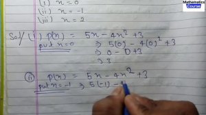 Find The Value Of The Polynomial 5x-4x2+3 at x=0 , x=-1 , x=2 | Polynomials Class 9 Ex 2.2 q1