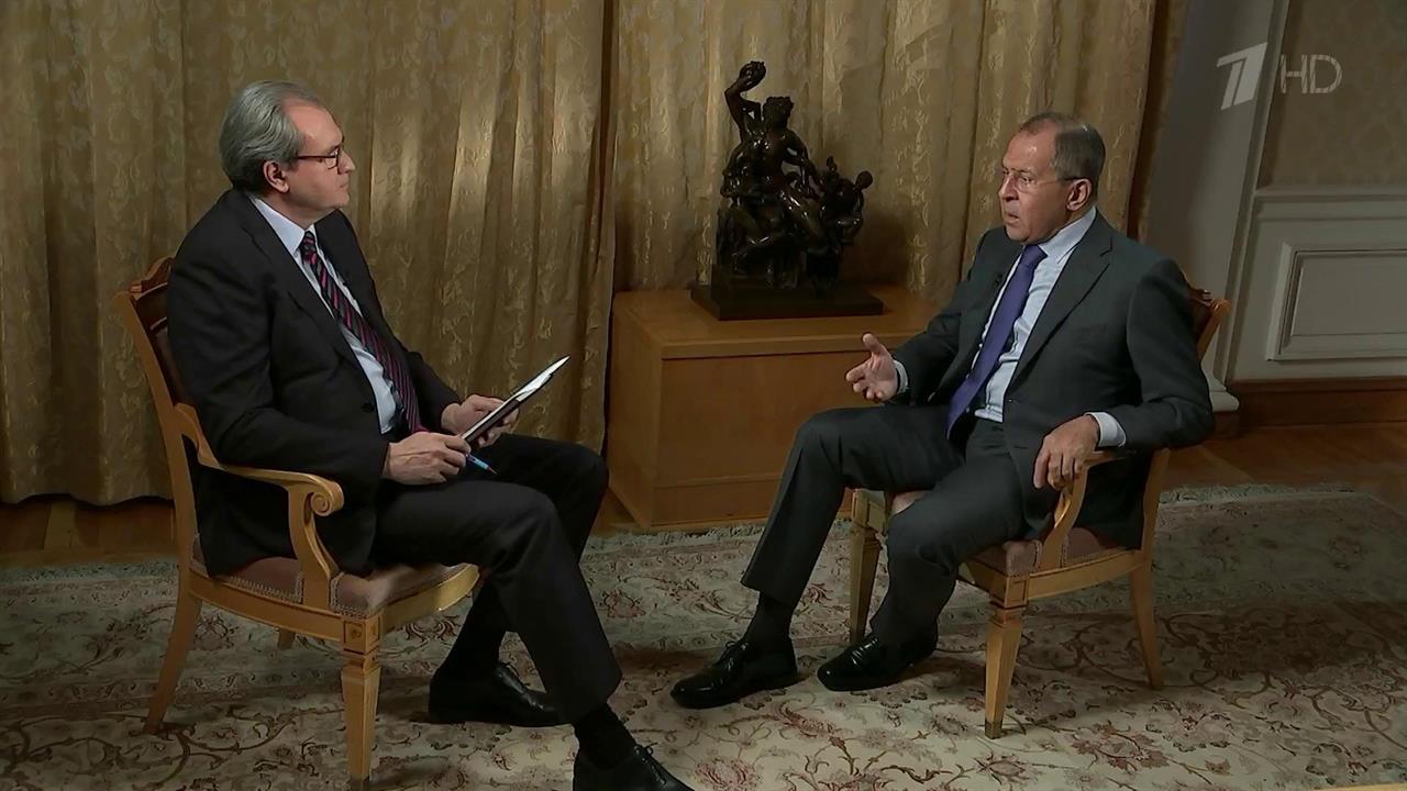 Глава МИД РФ Сергей Лавров дал эксклюзивное интервью журналистам Первого канала