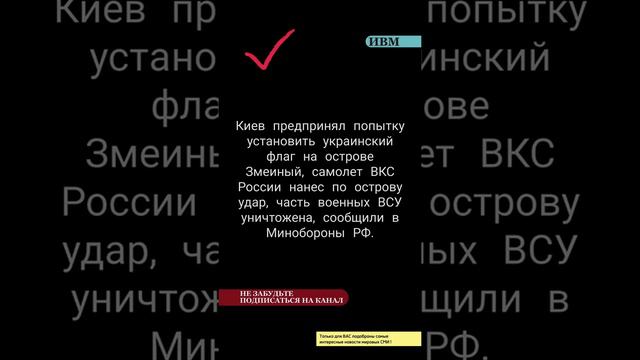 Киев предпринял попытку установить украинский флаг на острове Змеиный, самолет ВКС России нанес ...