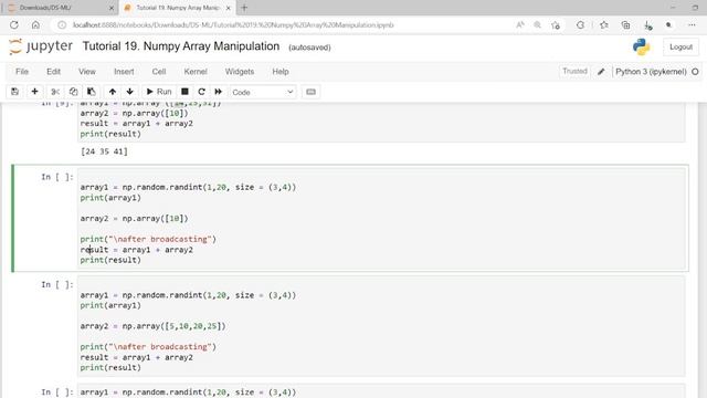 DS - ML Tutorial 19. Numpy Array Manipulation