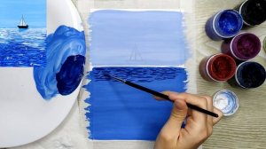 Как нарисовать море гуашью. Рисуем гуашью для начинающих. Морской пейзаж